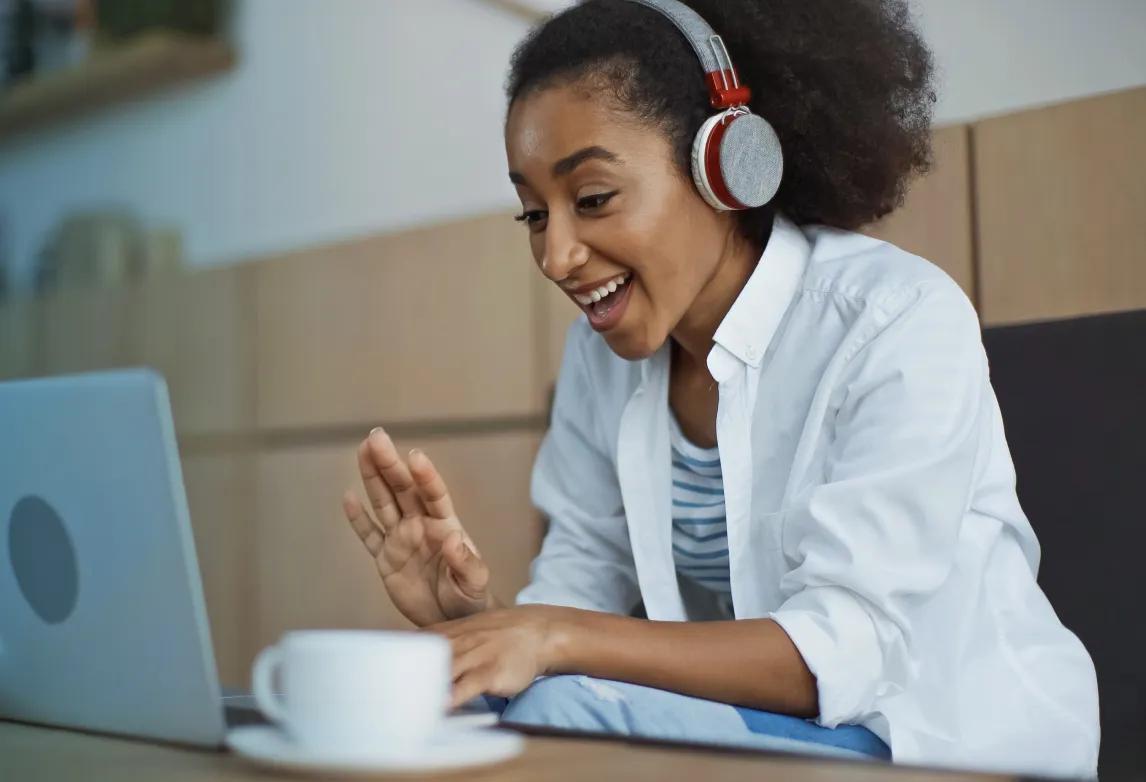 an adult learner smiling