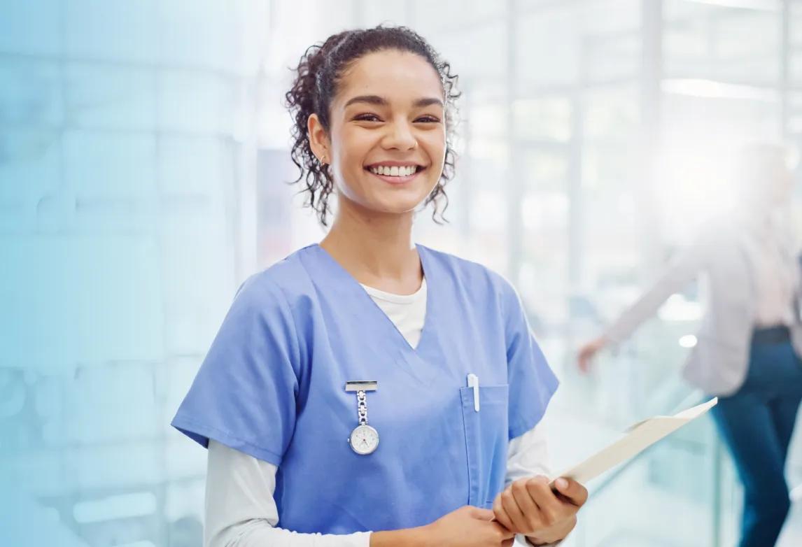 healthcare workers smiling because they’ve found their passion for patient care and are doing work they love